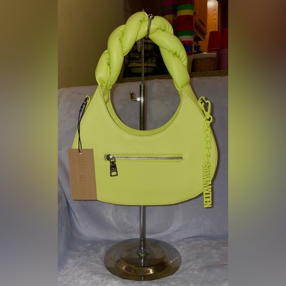 Steve Madden NWT Bleony Lemon Lime Green Handbag Crossbody Quilted Handle - Picture 16 of 16